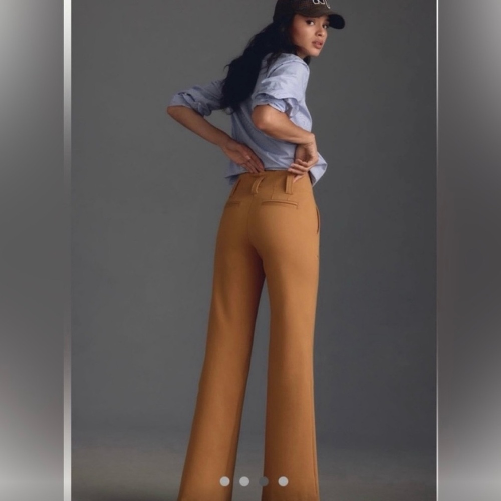 Anthropologie Wide Leg Pants in Mustard - Picture 2 of 5